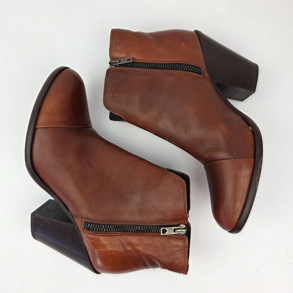 Boemos Brown Italian Leather Ankle Boots Size 38 - Picture 3 of 13